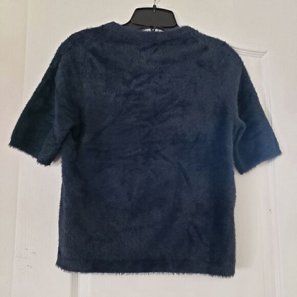 Nwot Madewell fuzzy blue sweater top M - Picture 4 of 5